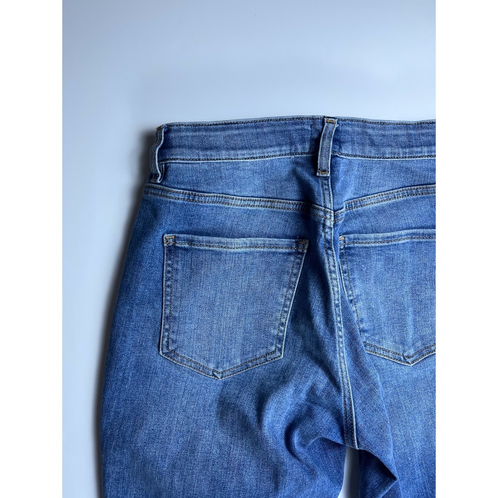 Jag Carter Girlfriend Jeans Womens 8/26 Medium Wash Floral Embroidered Cuff Blue - Picture 10 of 14